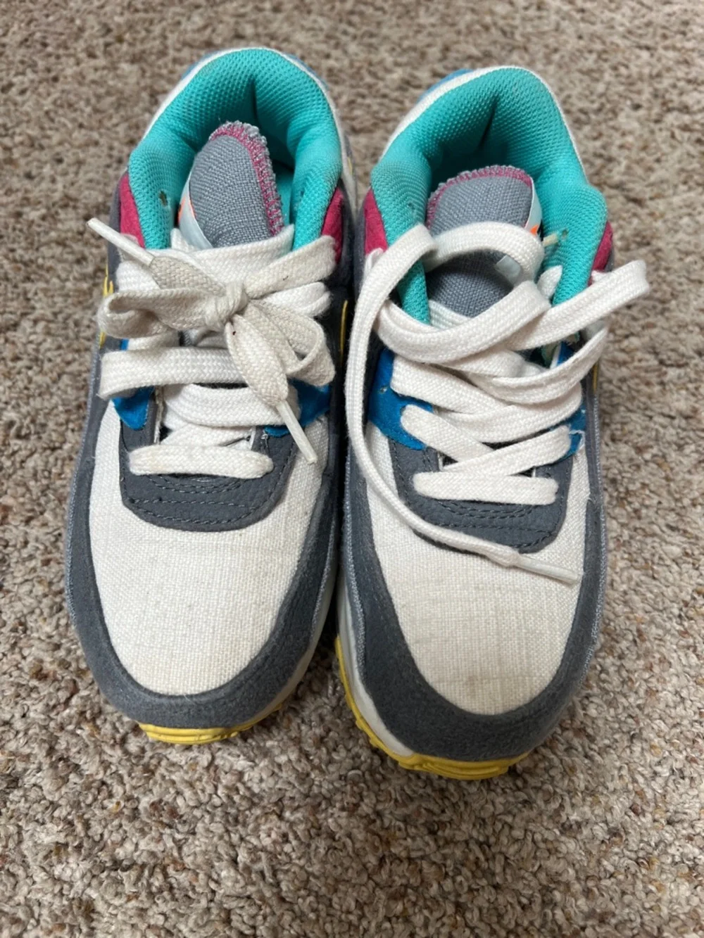 Kids Multi-Color Athletic Sneakers - Teal & Gray Nike size 3